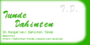 tunde dahinten business card